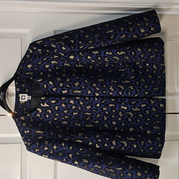 Anne Klein Jackets & Blazers - Anne Klein Vintage Dressy Navy, Black and Gold Metallic Open Jacket XL